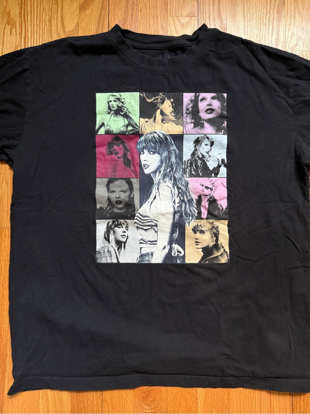 Taylor Swift Black Multicolor Pop Portrait Tour Tee